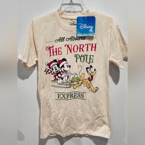 Disney Cream North Pole Express T-Shirt - Unisex NWT